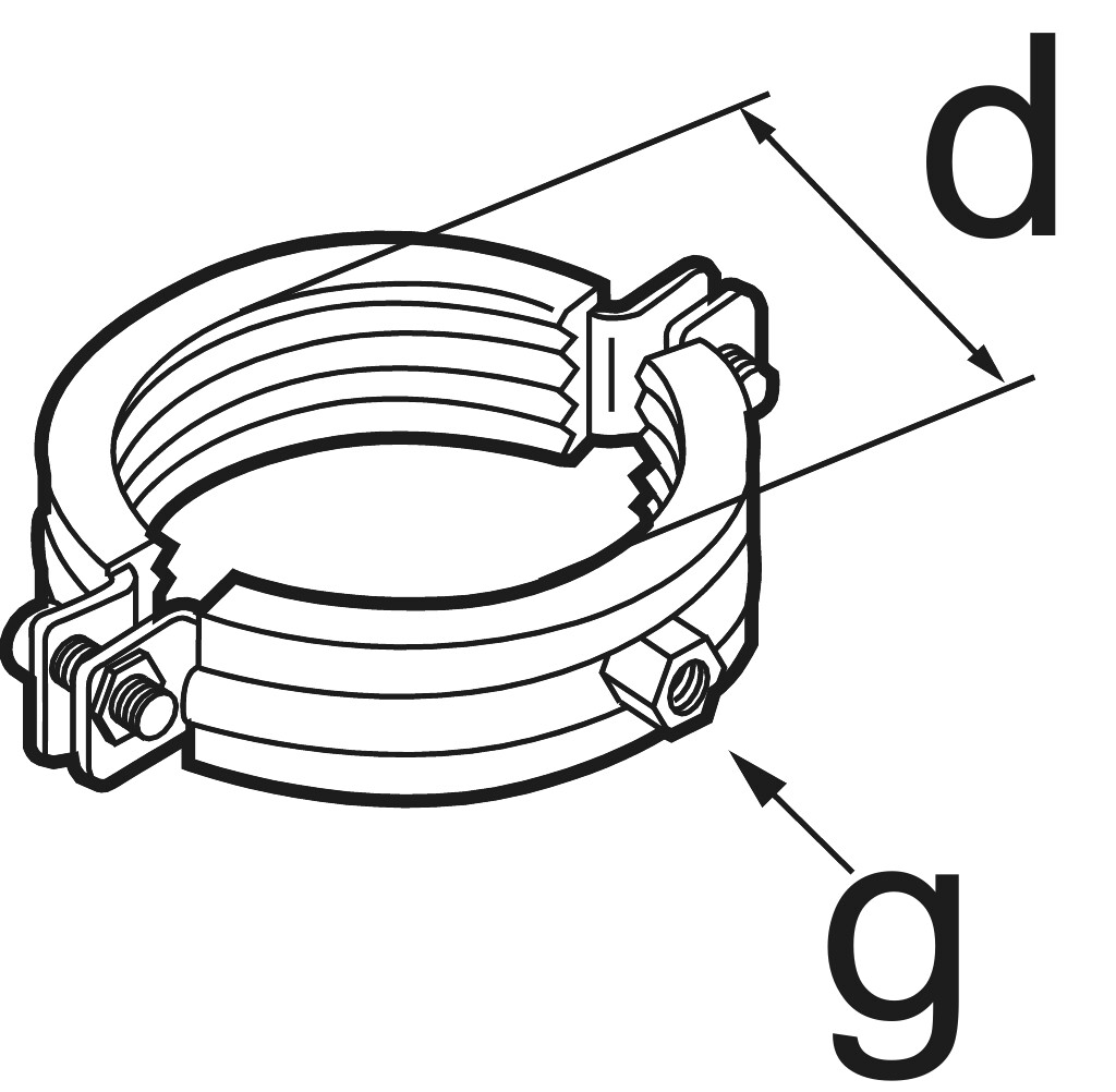 Zweischraubenschellen  31-35 verzinkt                   (1    ")
